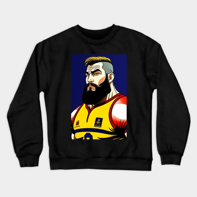 Rugby Player Crewneck Sweatshirt by ArtShare